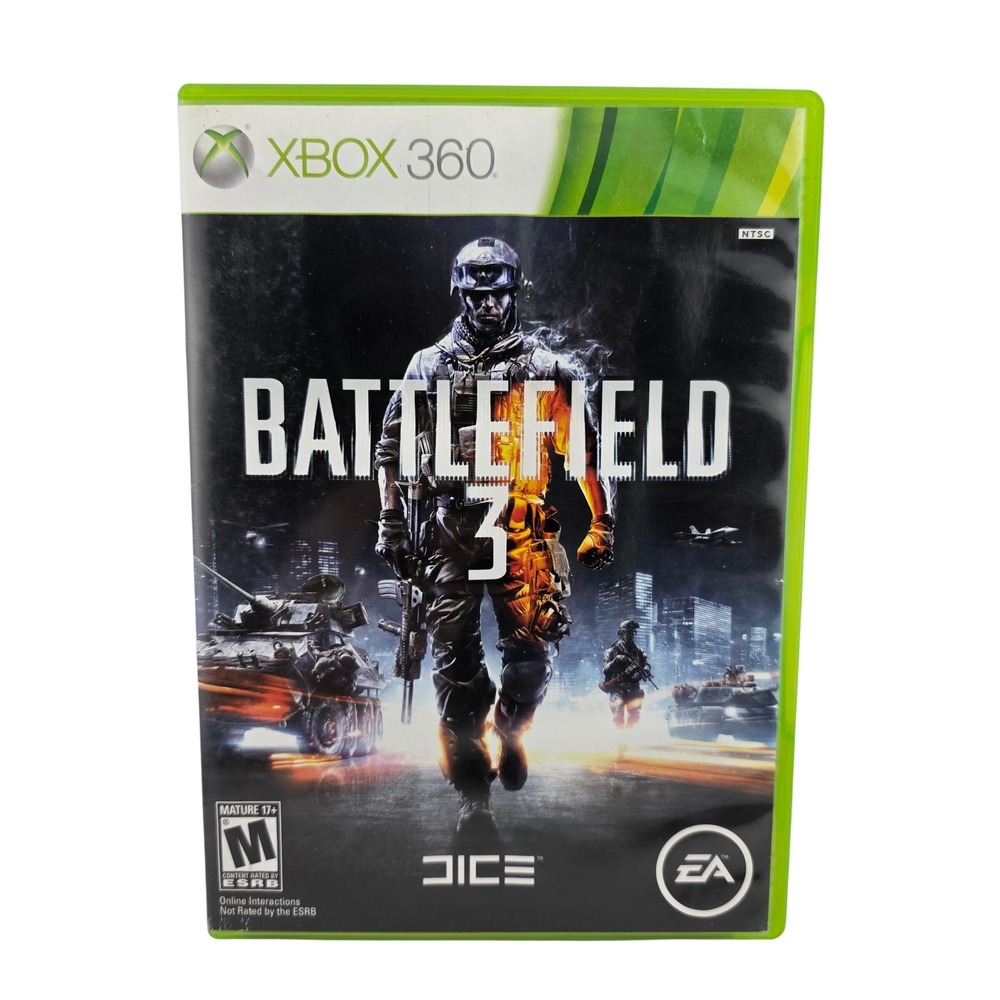 Battlefield 3 Xbox 360 EA 2-Disc Set Green Case Good No Manual‎ Fair